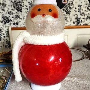 Festive Red Santa Holiday Lamp